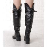 サイドファスナー付きレザー調ニーハイジョッキーブーツ 女性 レディース | レースレディース | 詳細画像6