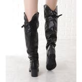 サイドファスナー付きレザー調ニーハイジョッキーブーツ 女性 レディース | レースレディース | 詳細画像7