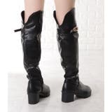サイドファスナー付きレザー調ニーハイジョッキーブーツ 女性 レディース | レースレディース | 詳細画像8