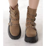 スエード調ベルト付きトラック厚底ショートブーツ 女性 レディース | レースレディース  | 詳細画像13 