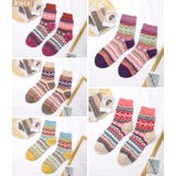 民族柄ボリュームニットソックス 女性 レディース | レースレディース  | 詳細画像4 