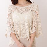 クロシェ編み スカラップ 7分袖 | レースレディース | 詳細画像1