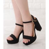 スエードチャンキーハイヒールサンダル チャンキーヒールサンダル 厚底サンダル | レースレディース  | 詳細画像4 