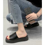 スクエアトゥ フラットソール サンダル | レースレディース  | 詳細画像4 