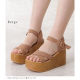 スエード調ウェッジソールサンダル ウェッジソールサンダル 厚底サンダル | レースレディース  | 詳細画像7 