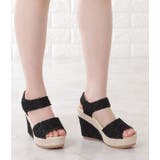 ラメストラップウエッジ厚底サンダル レディース オープントゥ | レースレディース  | 詳細画像7 