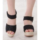 ラメストラップウエッジ厚底サンダル レディース オープントゥ | レースレディース  | 詳細画像8 