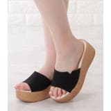 スエード調スリット厚底サンダル レディース ウエッジソール | レースレディース  | 詳細画像4 