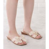 スクエアトゥリボンフラットサンダル レディース シューズ | レースレディース  | 詳細画像14 