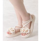 花モチーフ付き編みストラップサンダル 女性 レディース | レースレディース  | 詳細画像10 