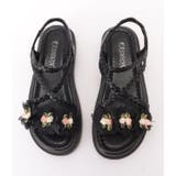 花モチーフ付き編みストラップサンダル 女性 レディース | レースレディース  | 詳細画像16 