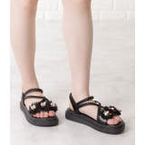 花モチーフ付き編みストラップサンダル 女性 レディース | レースレディース  | 詳細画像7 