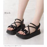 パールサテンストラップ厚底サンダル 女性 レディース | レースレディース  | 詳細画像3 