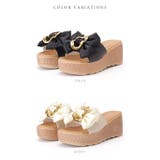 ビッグリボン厚底ウエッジサンダル 女性 レディース | レースレディース  | 詳細画像2 