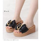 ビッグリボン厚底ウエッジサンダル 女性 レディース | レースレディース  | 詳細画像3 