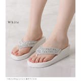 ビジュー付き厚底ヒールトングサンダル 女性 レディース | レースレディース  | 詳細画像11 