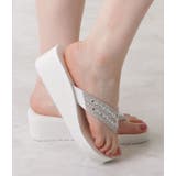 ビジュー付き厚底ヒールトングサンダル 女性 レディース | レースレディース  | 詳細画像13 