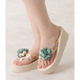 フラワー×パールモチーフ厚底ビーチサンダル 女性 レディース | レースレディース  | 詳細画像4 