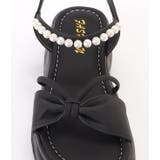 レザー調パール付きリボンストラップサンダル 女性 レディース | レースレディース  | 詳細画像19 