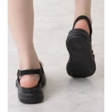 レザー調パール付きリボンストラップサンダル 女性 レディース | レースレディース  | 詳細画像5 