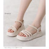 パール付き三連ストラップコンフォートサンダル 女性 レディース | レースレディース  | 詳細画像11 