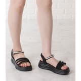 パール付き三連ストラップコンフォートサンダル 女性 レディース | レースレディース  | 詳細画像6 