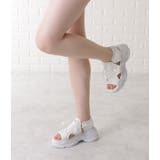 ナローストラップ付き厚底スニーカーサンダル 女性 レディース | レースレディース  | 詳細画像12 