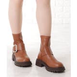 レザー調ビッグバックル付きトラックショートブーツ 女性 靴 | レースレディース  | 詳細画像13 