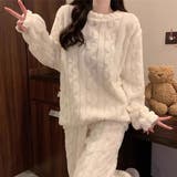 クルーネック ケーブル柄 ふわもこ | レースレディース | 詳細画像1