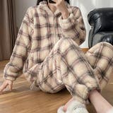 チェック柄 ジップアップ フリース | レースレディース | 詳細画像1