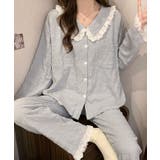 Vネック ビッグカラー フリルレース | レースレディース  | 詳細画像4 