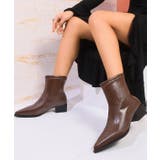 レザー調 ポインテッドトゥ チャンキーヒール | レースレディース | 詳細画像11