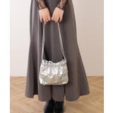 シルバー | フェイクレザー チェーンストラップ リボン | レースレディース 