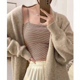 ボーダー柄 クロップド丈 カップイン | レースレディース  | 詳細画像15 