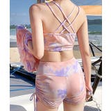 【3点セット】タイダイ柄 ラッシュガード付き バッククロス | レースレディース | 詳細画像9