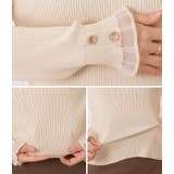 ビジューボタン付きリブニットフリルプルオーバー 女性 レディース | レースレディース  | 詳細画像14 