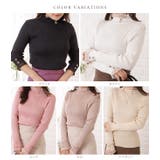 ビジューボタン付きリブニットフリルプルオーバー 女性 レディース | レースレディース  | 詳細画像2 