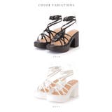 ソリッドカラー ナローストラップ プラットフォームソール | レースレディース  | 詳細画像2 