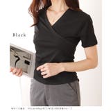 Vネック カシュクール風 半袖 タック カットソー | レースレディース  | 詳細画像13 