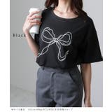 ソリッドカラー 半袖 リボン プリント Tシャツ | レースレディース  | 詳細画像10 