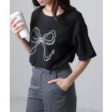 ソリッドカラー 半袖 リボン プリント Tシャツ | レースレディース  | 詳細画像12 