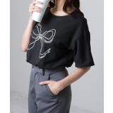 ソリッドカラー 半袖 リボン プリント Tシャツ | レースレディース  | 詳細画像15 
