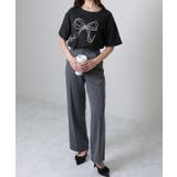 ソリッドカラー 半袖 リボン プリント Tシャツ | レースレディース  | 詳細画像16 