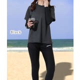 【5点セット】フェイクレイヤード ロゴトップス付き ベーシック ラッシュガード | レースレディース | 詳細画像3