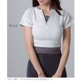 ヘンリー Vネック フェイクレイヤード バイカラー トップス | レースレディース | 詳細画像7