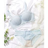 ダブルリボン チュール フリル ノンワイヤー ブラ&ショーツ | レースレディース | 詳細画像12