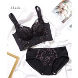 花柄 レース ビスチェ風 脇高 ブラ&ショーツ | レースレディース  | 詳細画像9 