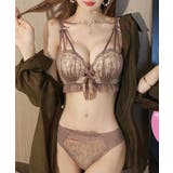 トリプルストラップ ノンワイヤー リボン レース ブラ&ショーツ | レースレディース | 詳細画像13