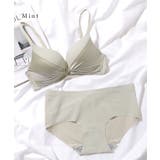 サテンリボン フロントホック シームレス 3/4 ブラ&ショーツ | レースレディース  | 詳細画像13 