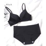 サテンリボン フロントホック シームレス 3/4 ブラ&ショーツ | レースレディース  | 詳細画像8 